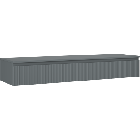 Mexen Rivel szafka łazienkowa podumywalkowa 160 cm z blatem, 1 szuflada, ryflowana , grafit mat - 91A20-16023-1-BFC66