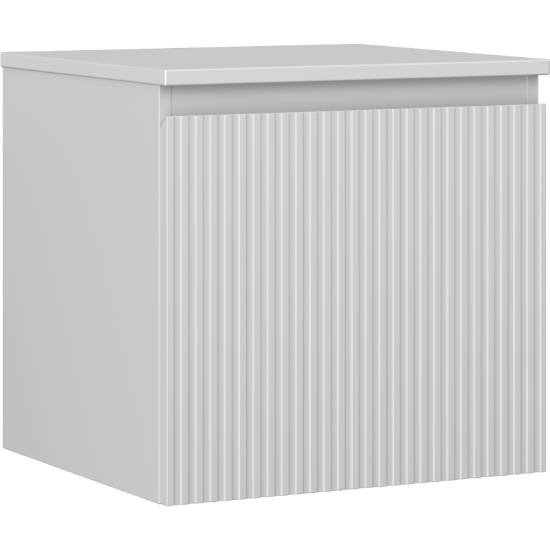 Mexen Rivel szafka łazienkowa podumywalkowa 50 cm z blatem, 1 szuflada, ryflowana , szara mat - 91A20-05047-1-BFC62