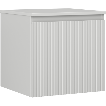 Mexen Rivel szafka łazienkowa podumywalkowa 50 cm z blatem, 1 szuflada, ryflowana , szara mat - 91A20-05047-1-BFC62