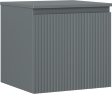 Mexen Rivel szafka łazienkowa podumywalkowa 50 cm z blatem, 1 szuflada, ryflowana , grafit mat - 91A20-05047-1-BFC66