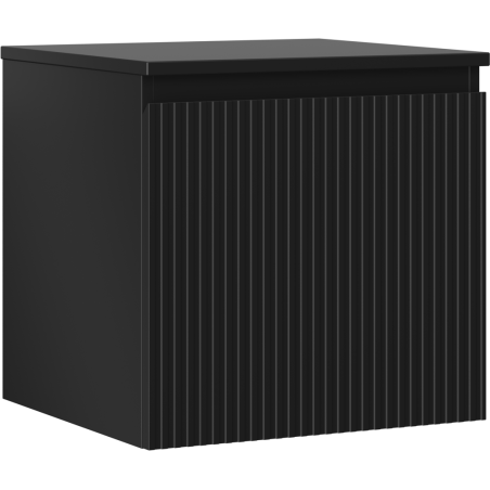 Mexen Rivel szafka łazienkowa podumywalkowa 50 cm z blatem, 1 szuflada, ryflowana , czarna mat - 91A20-05047-1-BFC71