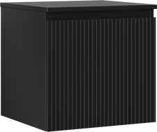 Mexen Rivel szafka łazienkowa podumywalkowa 50 cm z blatem, 1 szuflada, ryflowana , czarna mat - 91A20-05047-1-BFC71