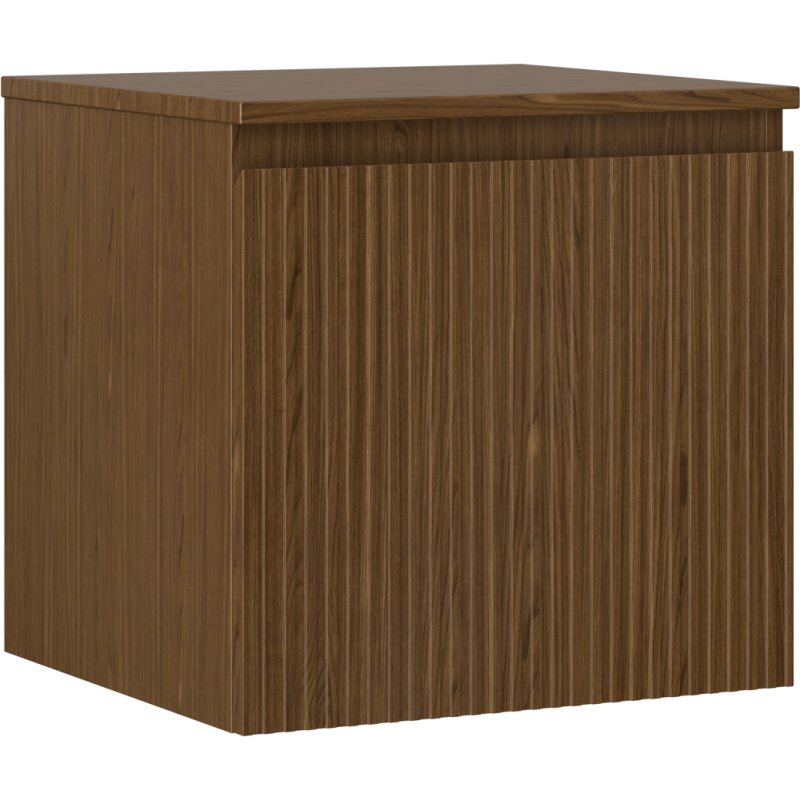 Mexen Rivel szafka łazienkowa podumywalkowa 50 cm z blatem, 1 szuflada, ryflowana , orzech - 91A20-05047-1-BFC86