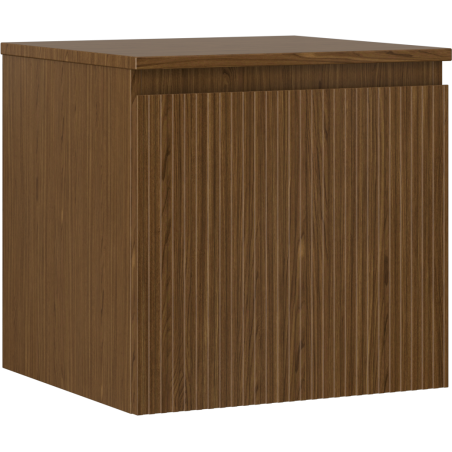 Mexen Rivel szafka łazienkowa podumywalkowa 50 cm z blatem, 1 szuflada, ryflowana , orzech - 91A20-05047-1-BFC86