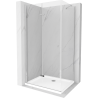 Mexen Lima kabina prysznicowa składana 120 x 80 cm, transparent, chrom + brodzik Flat - 856-120-080-01-00-4010