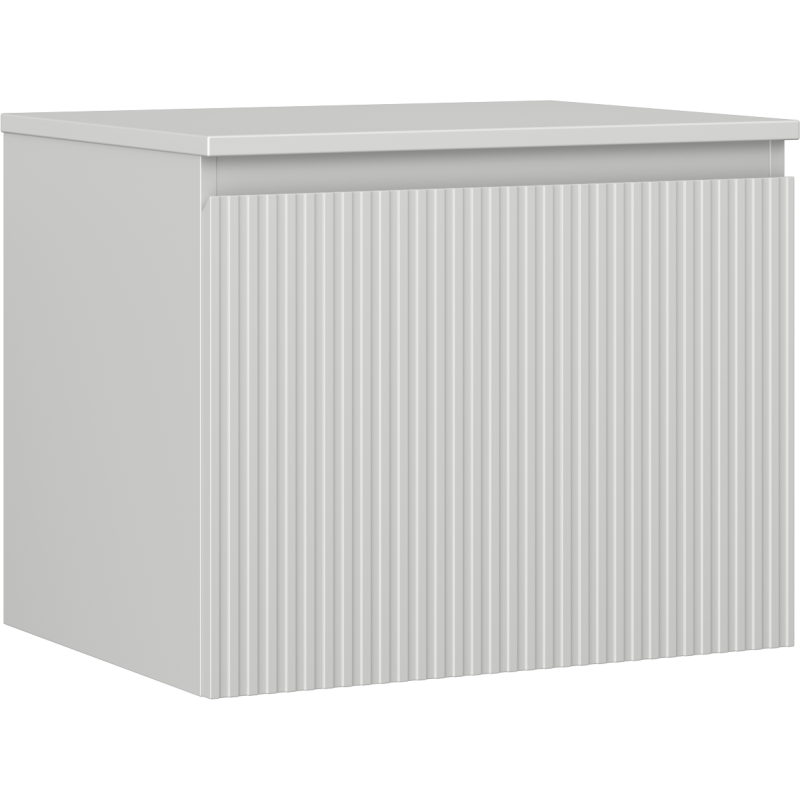 Mexen Rivel szafka łazienkowa podumywalkowa 60 cm z blatem, 1 szuflada, ryflowana , szara mat - 91A20-06047-1-BFC62