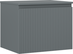Mexen Rivel szafka łazienkowa podumywalkowa 60 cm z blatem, 1 szuflada, ryflowana , grafit mat - 91A20-06047-1-BFC66
