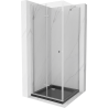 Mexen Lima kabina prysznicowa składana 90 x 90 cm, transparent, chrom + brodzik Flat, czarny - 856-090-090-01-00-4070
