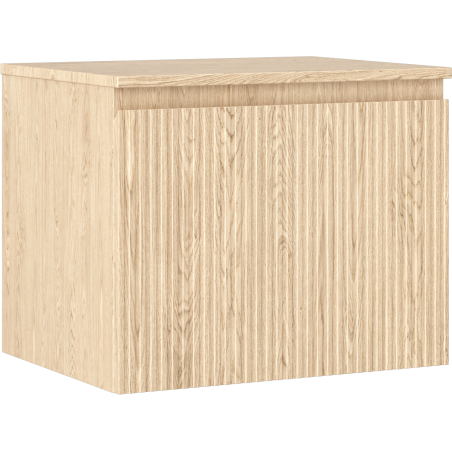 Mexen Rivel szafka łazienkowa podumywalkowa 60 cm z blatem, 1 szuflada, ryflowana , dąb - 91A20-06047-1-BFC81