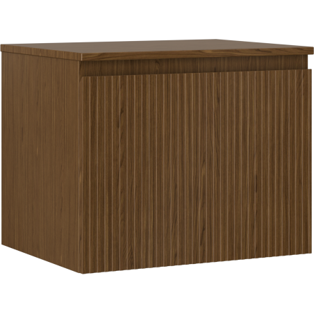 Mexen Rivel szafka łazienkowa podumywalkowa 60 cm z blatem, 1 szuflada, ryflowana , orzech - 91A20-06047-1-BFC86