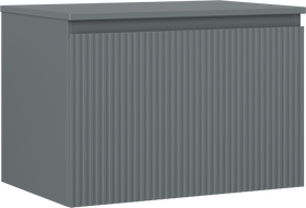 Mexen Rivel szafka łazienkowa podumywalkowa 70 cm z blatem, 1 szuflada, ryflowana , grafit mat - 91A20-07047-1-BFC66