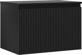 Mexen Rivel szafka łazienkowa podumywalkowa 70 cm z blatem, 1 szuflada, ryflowana , czarna mat - 91A20-07047-1-BFC71