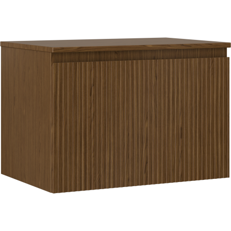 Mexen Rivel szafka łazienkowa podumywalkowa 70 cm z blatem, 1 szuflada, ryflowana , orzech - 91A20-07047-1-BFC86