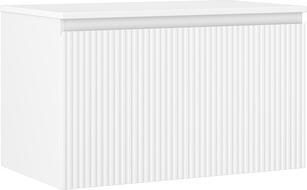 Mexen Rivel szafka łazienkowa podumywalkowa 80 cm z blatem, 1 szuflada, ryflowana , biała mat - 91A20-08047-1-BFC01