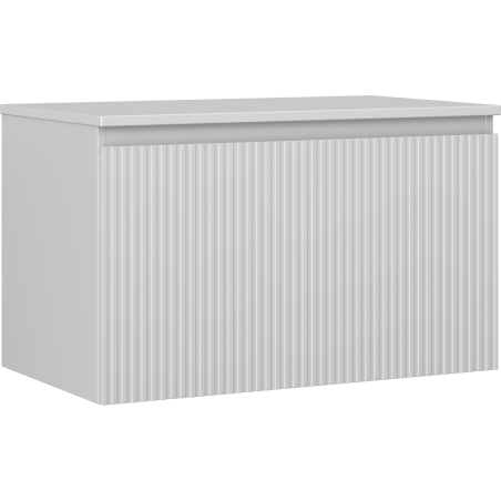 Mexen Rivel szafka łazienkowa podumywalkowa 80 cm z blatem, 1 szuflada, ryflowana , szara mat - 91A20-08047-1-BFC62