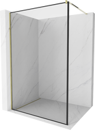 Mexen Kioto ścianka prysznicowa Walk-in 140 x 200 cm, czarna ramka 8 mm, złota - 800-140-101-50-70