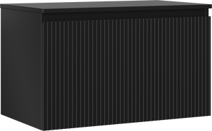 Mexen Rivel szafka łazienkowa podumywalkowa 80 cm z blatem, 1 szuflada, ryflowana , czarna mat - 91A20-08047-1-BFC71