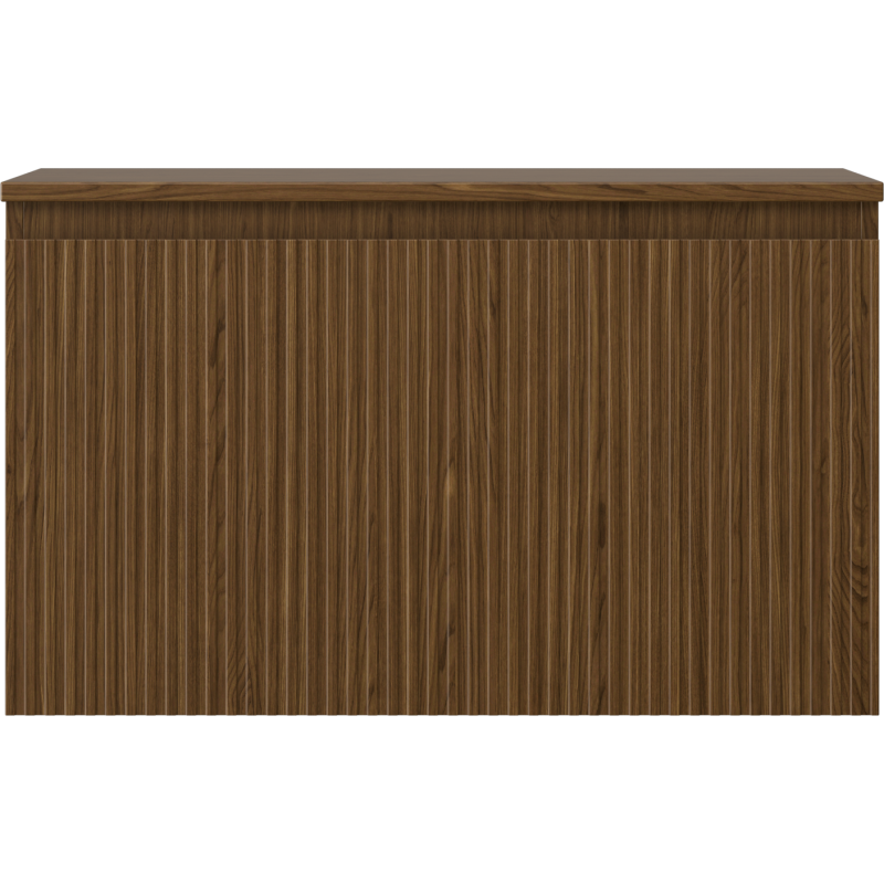 Mexen Rivel szafka łazienkowa podumywalkowa 80 cm z blatem, 1 szuflada, ryflowana , orzech - 91A20-08047-1-BFC86