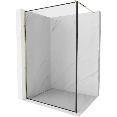 Mexen Kioto ścianka prysznicowa Walk-in 60 x 200 cm, czarna ramka 8 mm, złota - 800-060-101-50-70