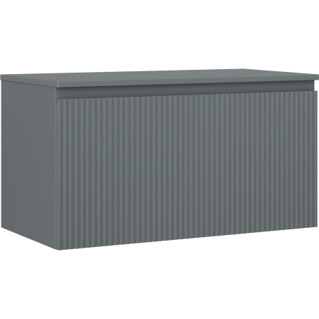 Mexen Rivel szafka łazienkowa podumywalkowa 90 cm z blatem, 1 szuflada, ryflowana , grafit mat - 91A20-09047-1-BFC66
