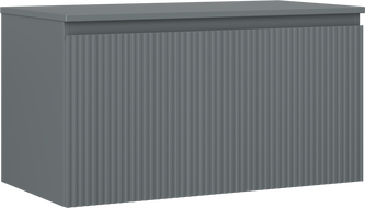 Mexen Rivel szafka łazienkowa podumywalkowa 90 cm z blatem, 1 szuflada, ryflowana , grafit mat - 91A20-09047-1-BFC66