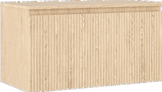 Mexen Rivel szafka łazienkowa podumywalkowa 90 cm z blatem, 1 szuflada, ryflowana , dąb - 91A20-09047-1-BFC81