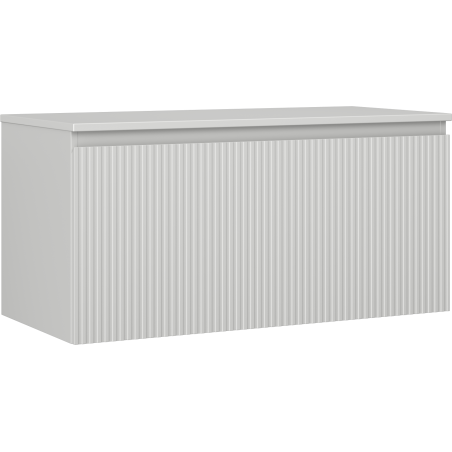 Mexen Rivel szafka łazienkowa podumywalkowa 100 cm z blatem, 1 szuflada, ryflowana , szara mat - 91A20-10047-1-BFC62
