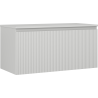 Mexen Rivel szafka łazienkowa podumywalkowa 100 cm z blatem, 1 szuflada, ryflowana , szara mat - 91A20-10047-1-BFC62