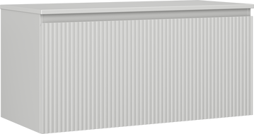 Mexen Rivel szafka łazienkowa podumywalkowa 100 cm z blatem, 1 szuflada, ryflowana , szara mat - 91A20-10047-1-BFC62