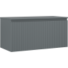 Mexen Rivel szafka łazienkowa podumywalkowa 100 cm z blatem, 1 szuflada, ryflowana , grafit mat - 91A20-10047-1-BFC66