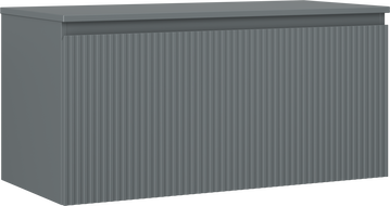 Mexen Rivel szafka łazienkowa podumywalkowa 100 cm z blatem, 1 szuflada, ryflowana , grafit mat - 91A20-10047-1-BFC66