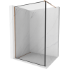 Mexen Kioto ścianka prysznicowa Walk-in 70 x 200 cm, czarna ramka 8 mm, różowe złoto - 800-070-101-60-70