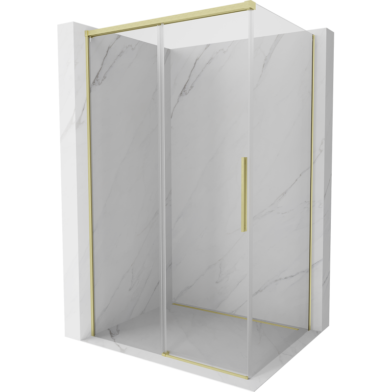 Mexen Rox kabina prysznicowa rozsuwana 135 x 75 cm, transparent, złota szczotkowana - 8C2-135-075-55-00