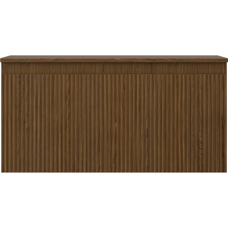 Mexen Rivel szafka łazienkowa podumywalkowa 100 cm z blatem, 1 szuflada, ryflowana , orzech - 91A20-10047-1-BFC86