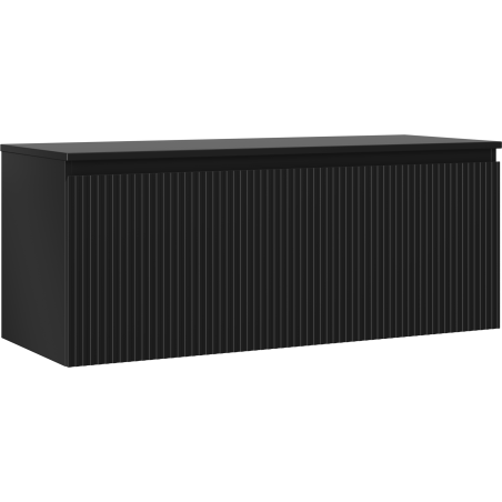 Mexen Rivel szafka łazienkowa podumywalkowa 120 cm z blatem, 1 szuflada, ryflowana , czarna mat - 91A20-12047-1-BFC71