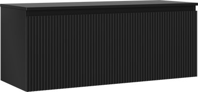 Mexen Rivel szafka łazienkowa podumywalkowa 120 cm z blatem, 1 szuflada, ryflowana , czarna mat - 91A20-12047-1-BFC71