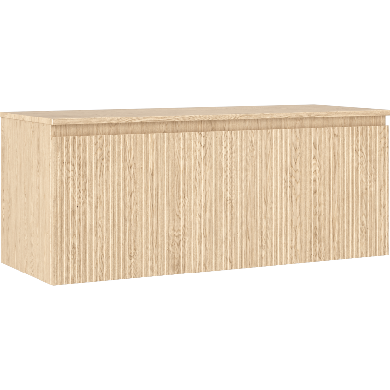 Mexen Rivel szafka łazienkowa podumywalkowa 120 cm z blatem, 1 szuflada, ryflowana , dąb - 91A20-12047-1-BFC81
