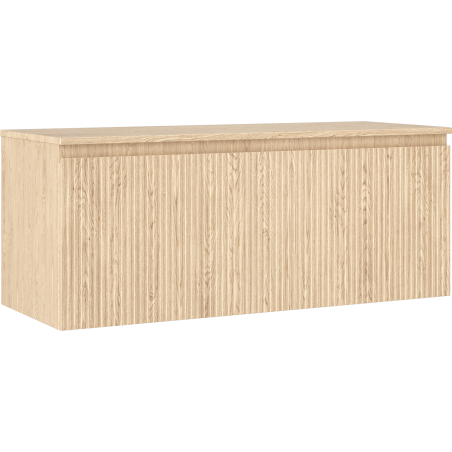 Mexen Rivel szafka łazienkowa podumywalkowa 120 cm z blatem, 1 szuflada, ryflowana , dąb - 91A20-12047-1-BFC81
