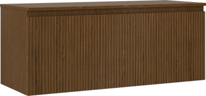 Mexen Rivel szafka łazienkowa podumywalkowa 120 cm z blatem, 1 szuflada, ryflowana , orzech - 91A20-12047-1-BFC86