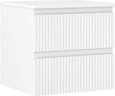 Mexen Rivel szafka łazienkowa podumywalkowa 50 cm z blatem, 2 szuflady, ryflowana , biała mat - 91A20-05047-2-BFFC01