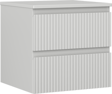 Mexen Rivel szafka łazienkowa podumywalkowa 50 cm z blatem, 2 szuflady, ryflowana , szara mat - 91A20-05047-2-BFFC62