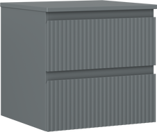 Mexen Rivel szafka łazienkowa podumywalkowa 50 cm z blatem, 2 szuflady, ryflowana , grafit mat - 91A20-05047-2-BFFC66