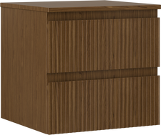 Mexen Rivel szafka łazienkowa podumywalkowa 50 cm z blatem, 2 szuflady, ryflowana , orzech - 91A20-05047-2-BFFC86