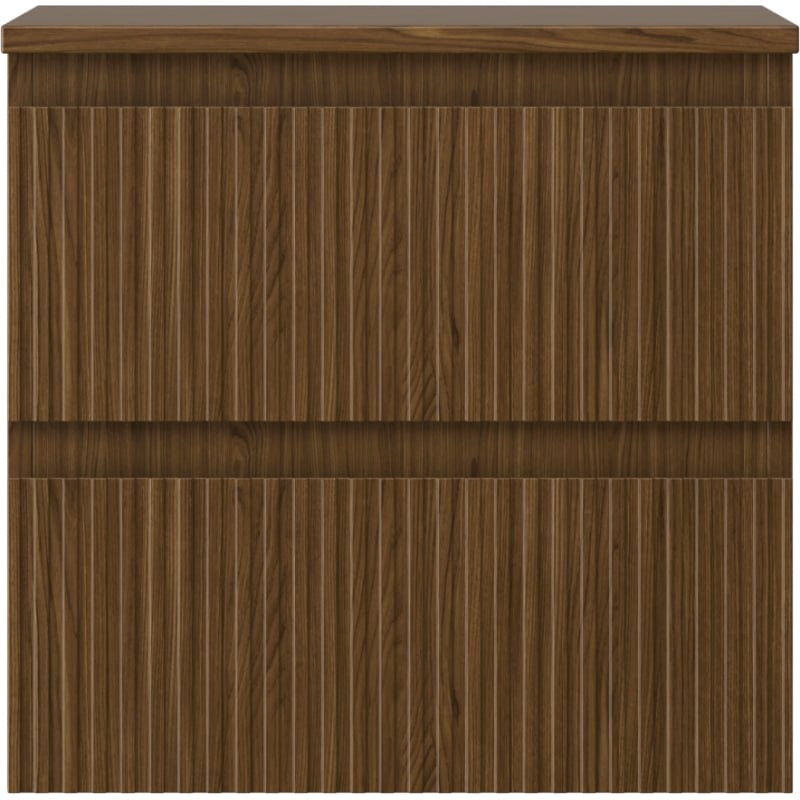 Mexen Rivel szafka łazienkowa podumywalkowa 50 cm z blatem, 2 szuflady, ryflowana , orzech - 91A20-05047-2-BFFC86