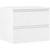 Mexen Rivel szafka łazienkowa podumywalkowa 60 cm z blatem, 2 szuflady, ryflowana , biała mat - 91A20-06047-2-BFFC01