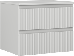Mexen Rivel szafka łazienkowa podumywalkowa 60 cm z blatem, 2 szuflady, ryflowana , szara mat - 91A20-06047-2-BFFC62