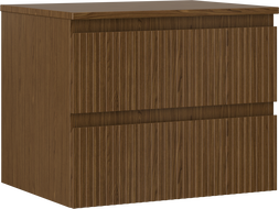 Mexen Rivel szafka łazienkowa podumywalkowa 60 cm z blatem, 2 szuflady, ryflowana , orzech - 91A20-06047-2-BFFC86