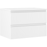 Mexen Rivel szafka łazienkowa podumywalkowa 70 cm z blatem, 2 szuflady, ryflowana , biała mat - 91A20-07047-2-BFFC01