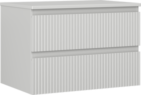 Mexen Rivel szafka łazienkowa podumywalkowa 70 cm z blatem, 2 szuflady, ryflowana , szara mat - 91A20-07047-2-BFFC62