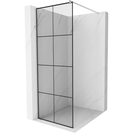 Mexen Kioto ścianka prysznicowa Walk-in 70 x 200 cm, czarna kratka 8 mm, chrom - 800-070-101-01-77